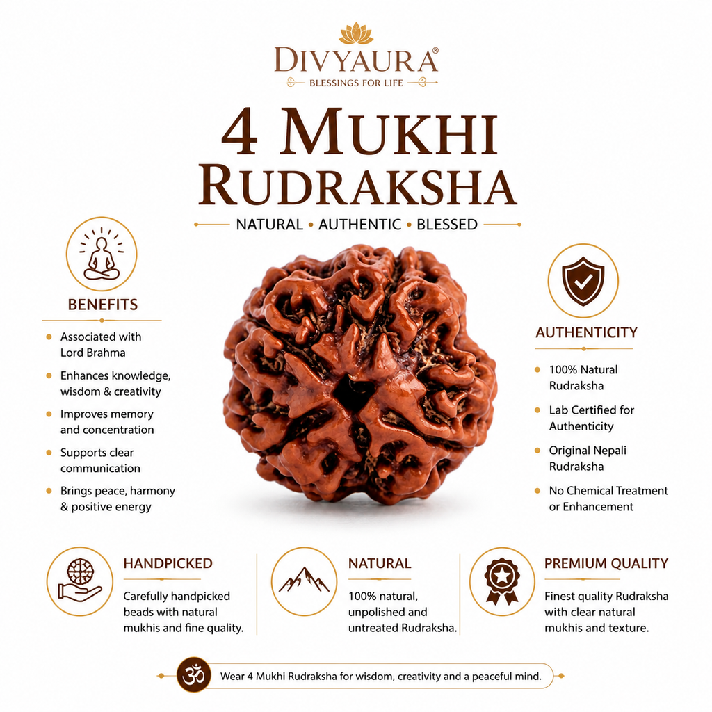 4 Mukhi Nepali Certified Rudraksha
