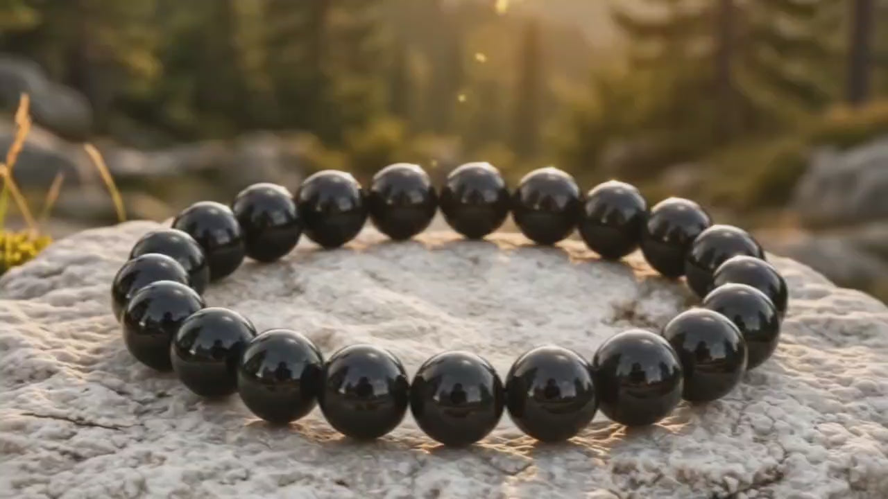 Premium Natural Black Obsidian Bracelet