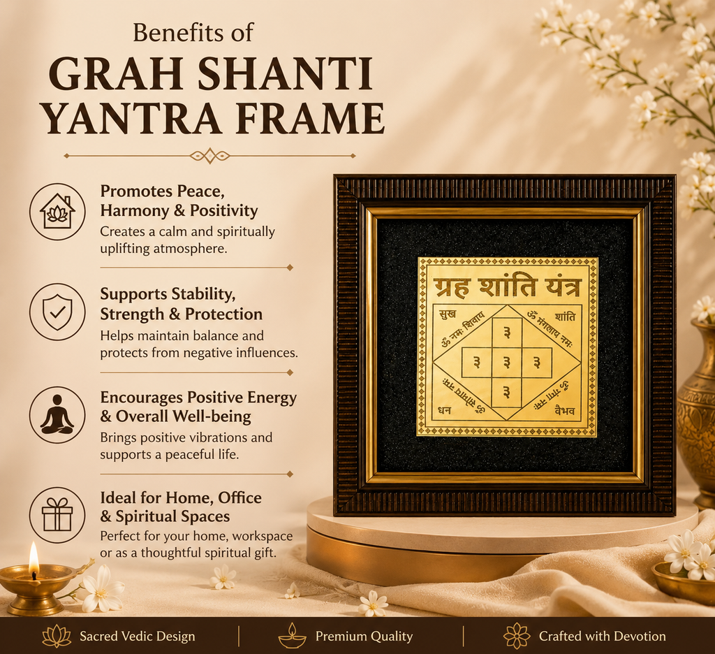 Grah Shanti Yantra Frame | Premium Brass Vastu Yantra for Home & Office