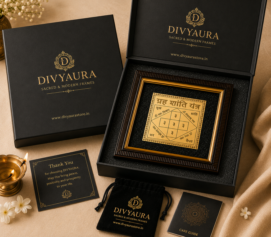 Grah Shanti Yantra Frame | Premium Brass Vastu Yantra for Home & Office