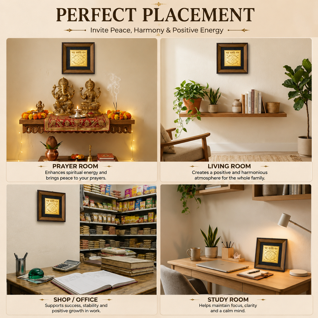 Grah Shanti Yantra Frame | Premium Brass Vastu Yantra for Home & Office